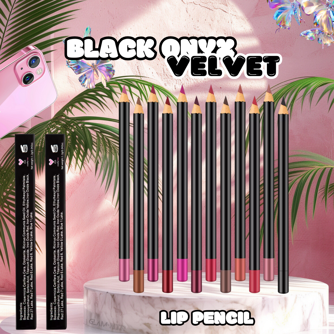 Black Onyx Velvet Private Label Lip Liner - Glam+Ntr