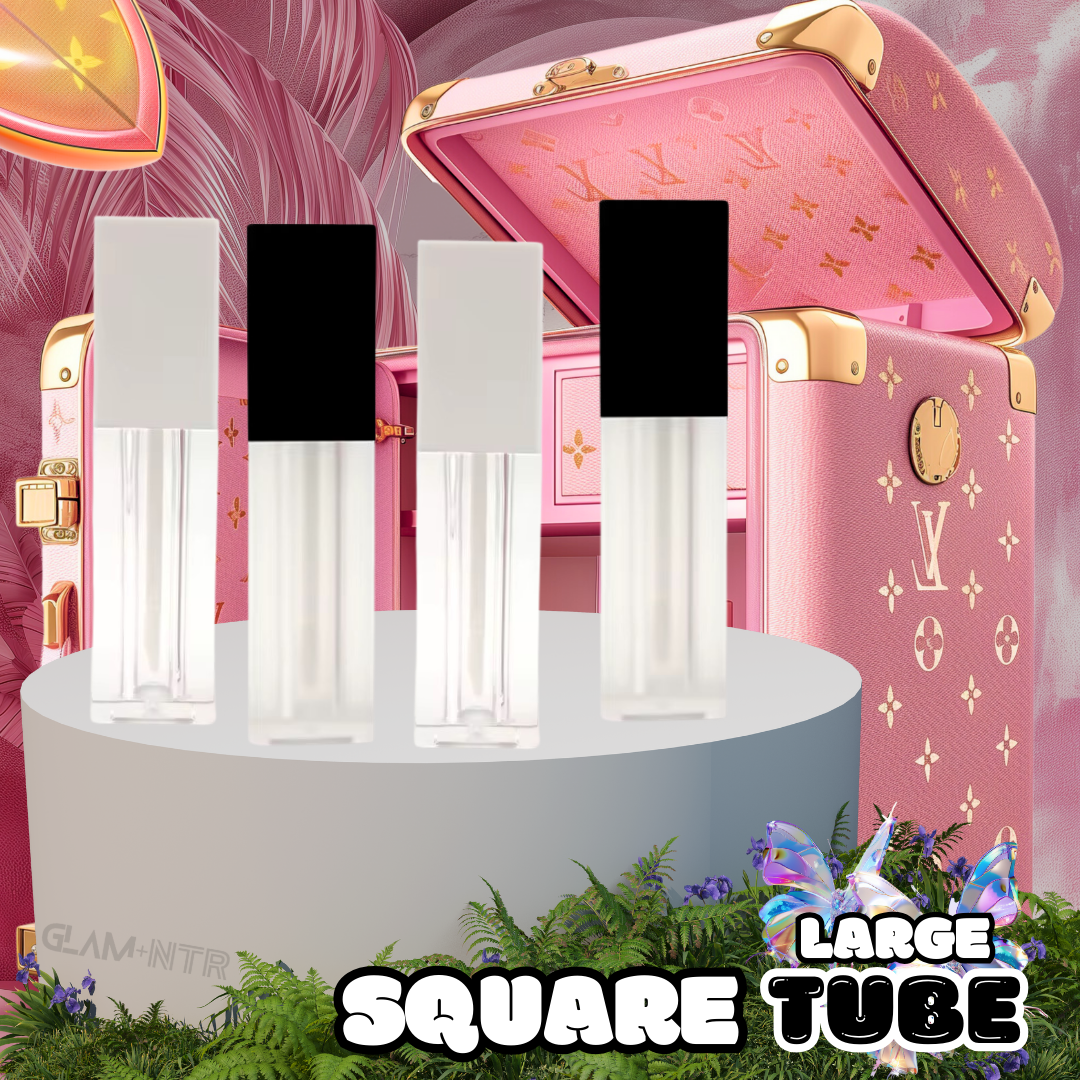 Prefilled Lip Gloss Lipstick Tubes Large Square - Glam+Ntr