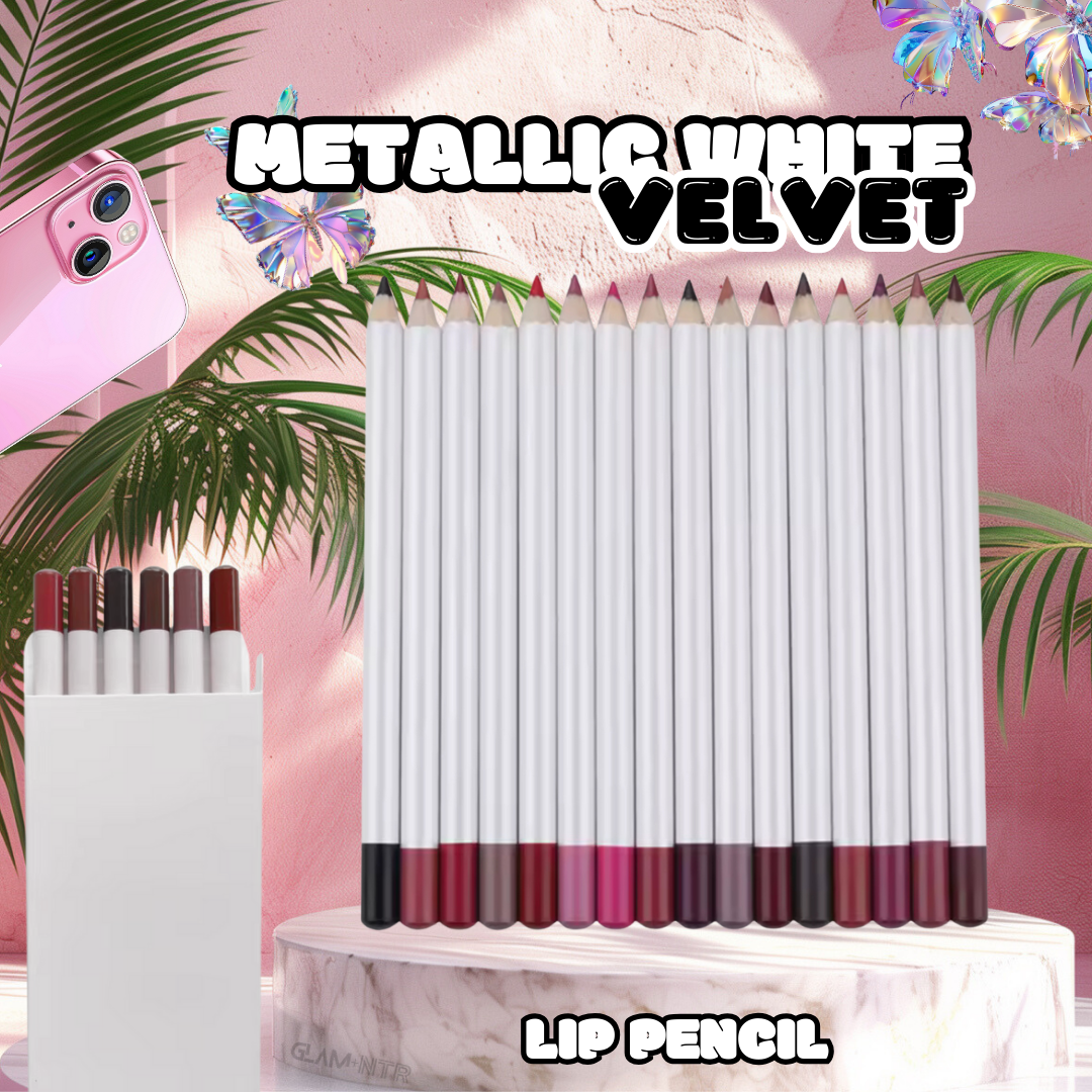 Metallic White Private Label Lip Liner - Glam+Ntr